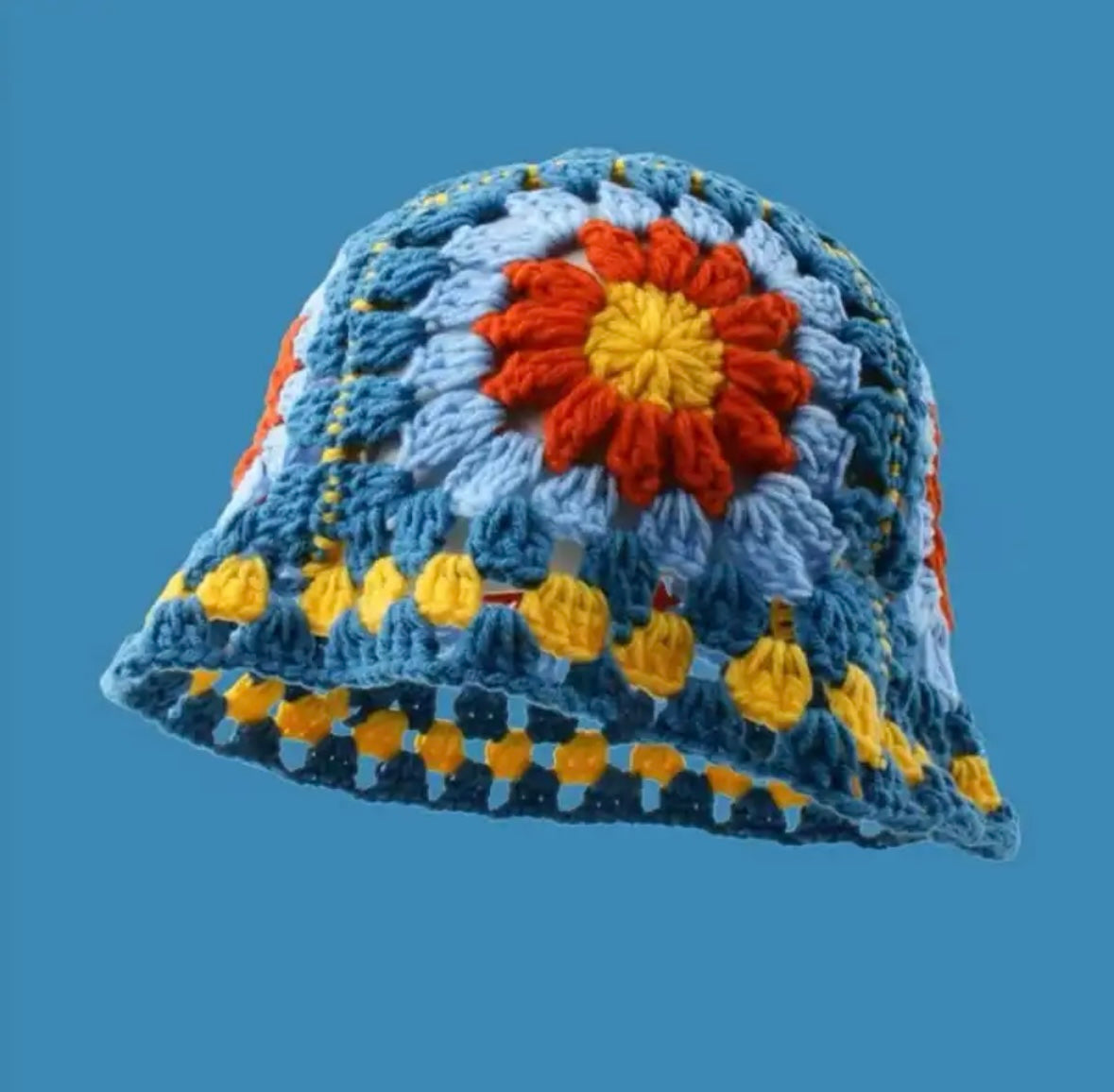 Flower bucket hat Blue