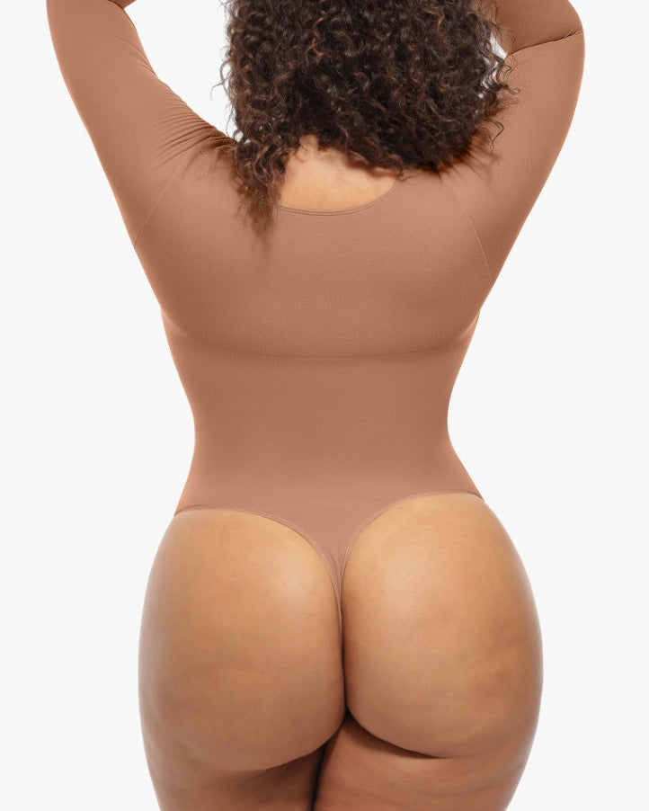 Tummy Shaping V Neck Slimming Thong Bodysuit