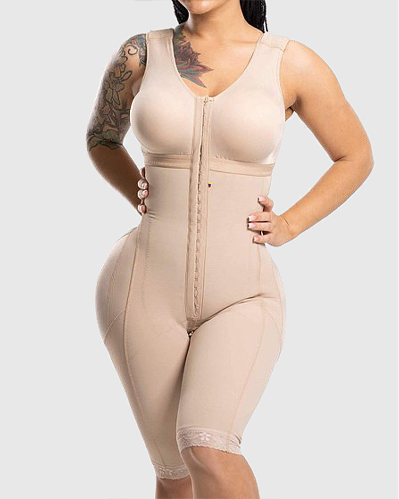 Adjustable Tummy Control Full Body Shapewear Tan