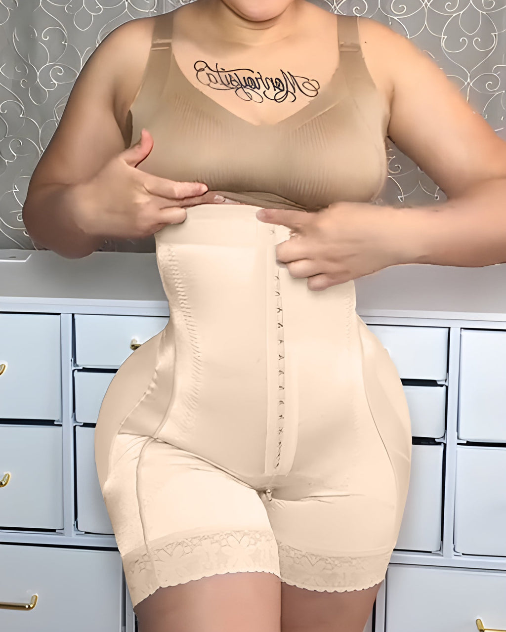 Detachable Strap Hook and Eye Shapewear Beiges