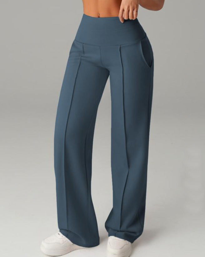Women's Straight-Leg Loose Casual Pants CadetBlue