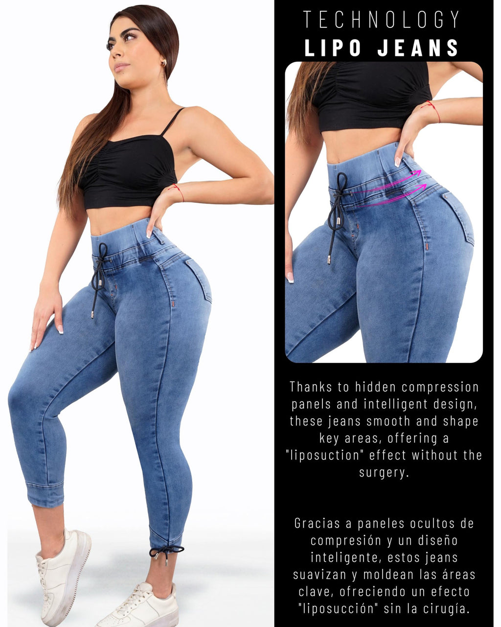 High Waisted Butt Lifting Skinny Jeans