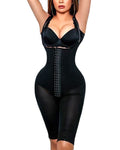 Tummy Control Adjustable Hook and Eye Front Closure Shapewear Black