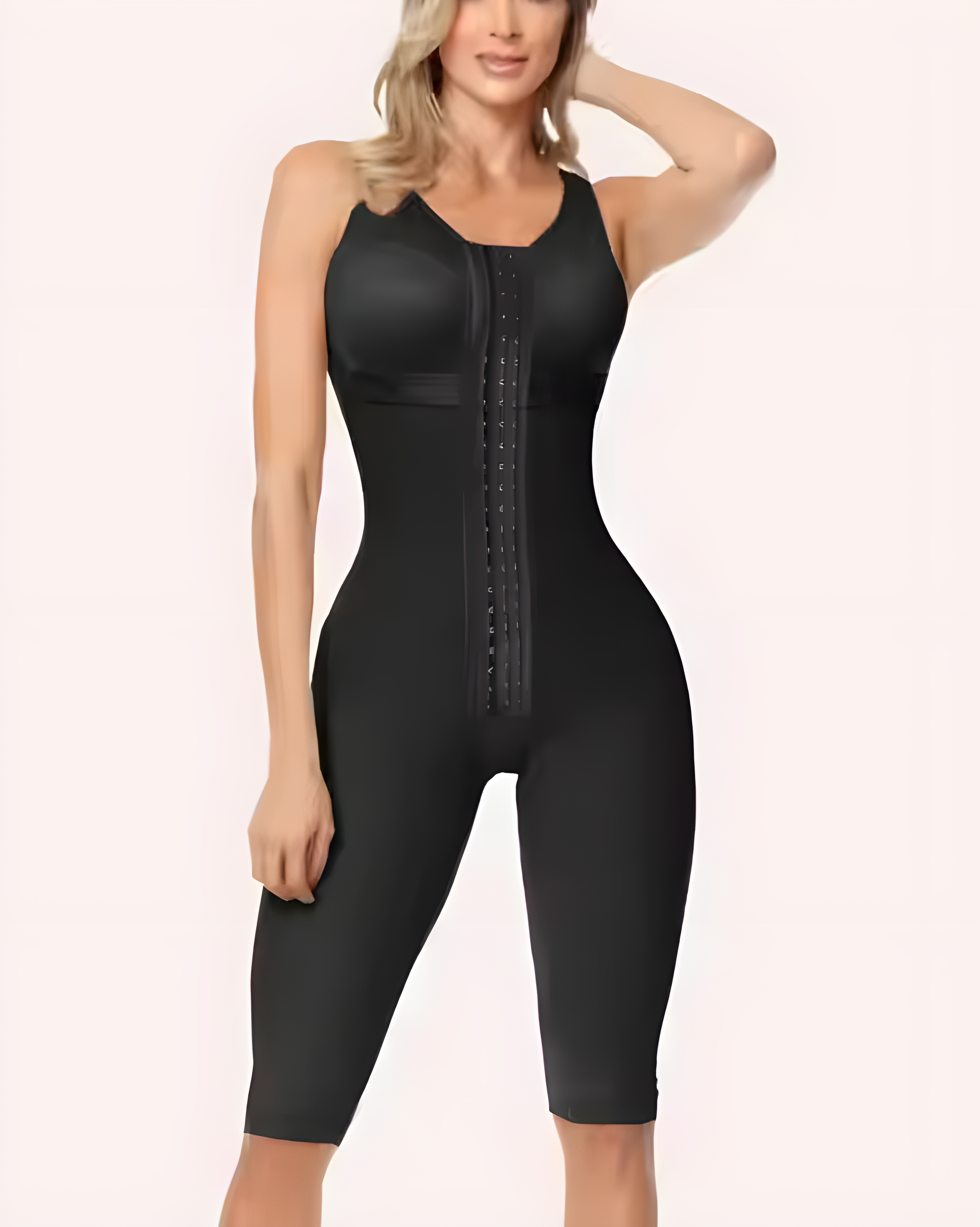 Sleeveless Mid-length Full Body Shaper Black