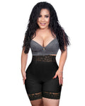 High Waisted Double Compression Tummy Control Shorts Black