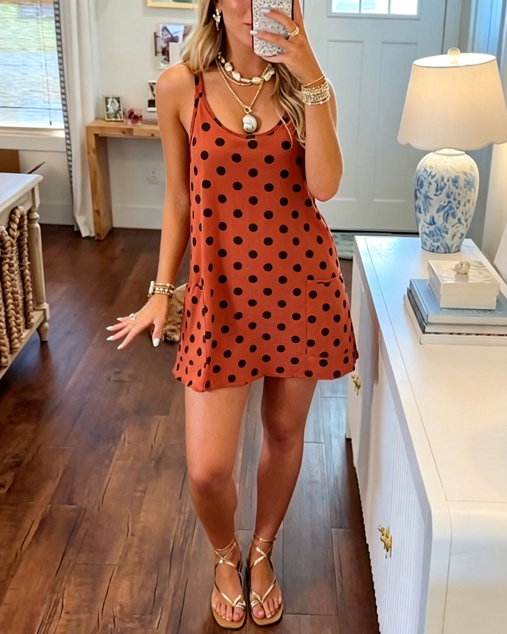 Polka Dot Sleeveless Sundress