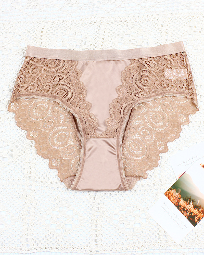 Sexy Lace-Trimmed Panties Brown