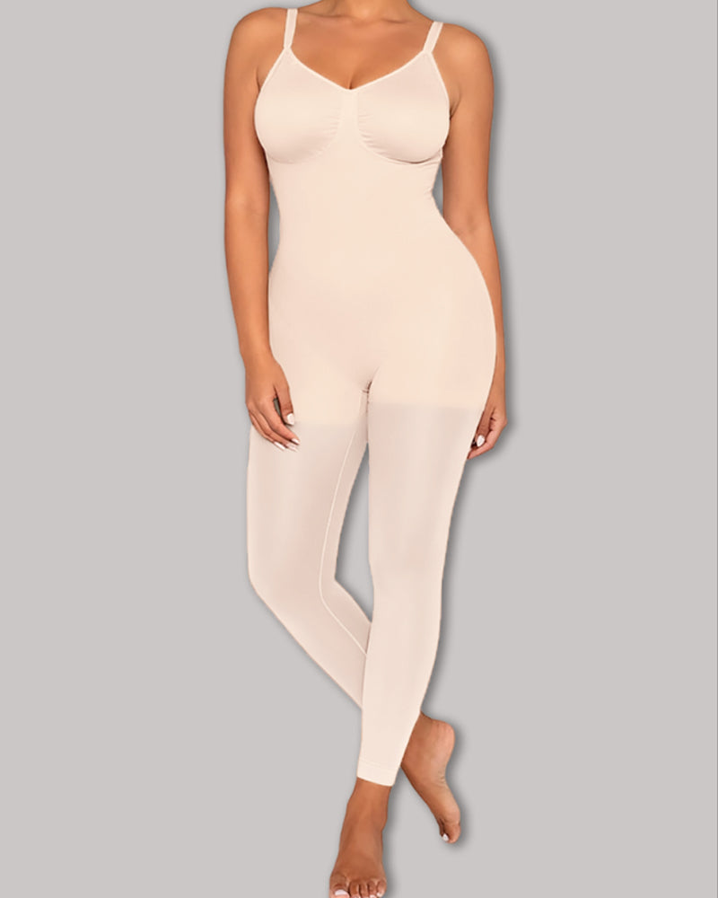 Full-Coverage Tummy Control Bodysuit Beiges