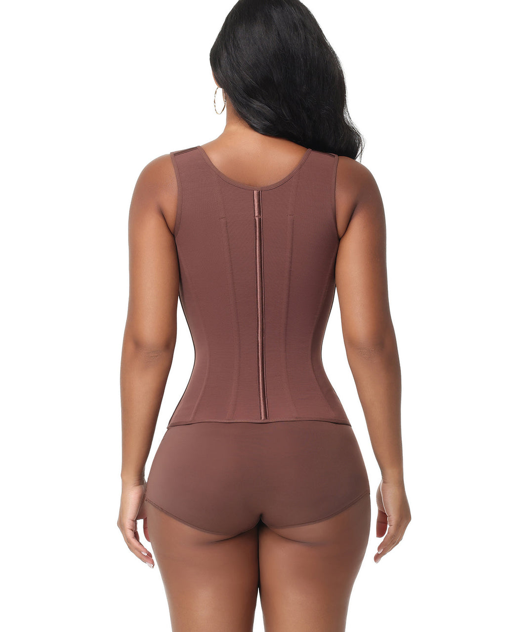 Double Compression Long Slimming Faja Waist Trainer Zipper Vest with Bra