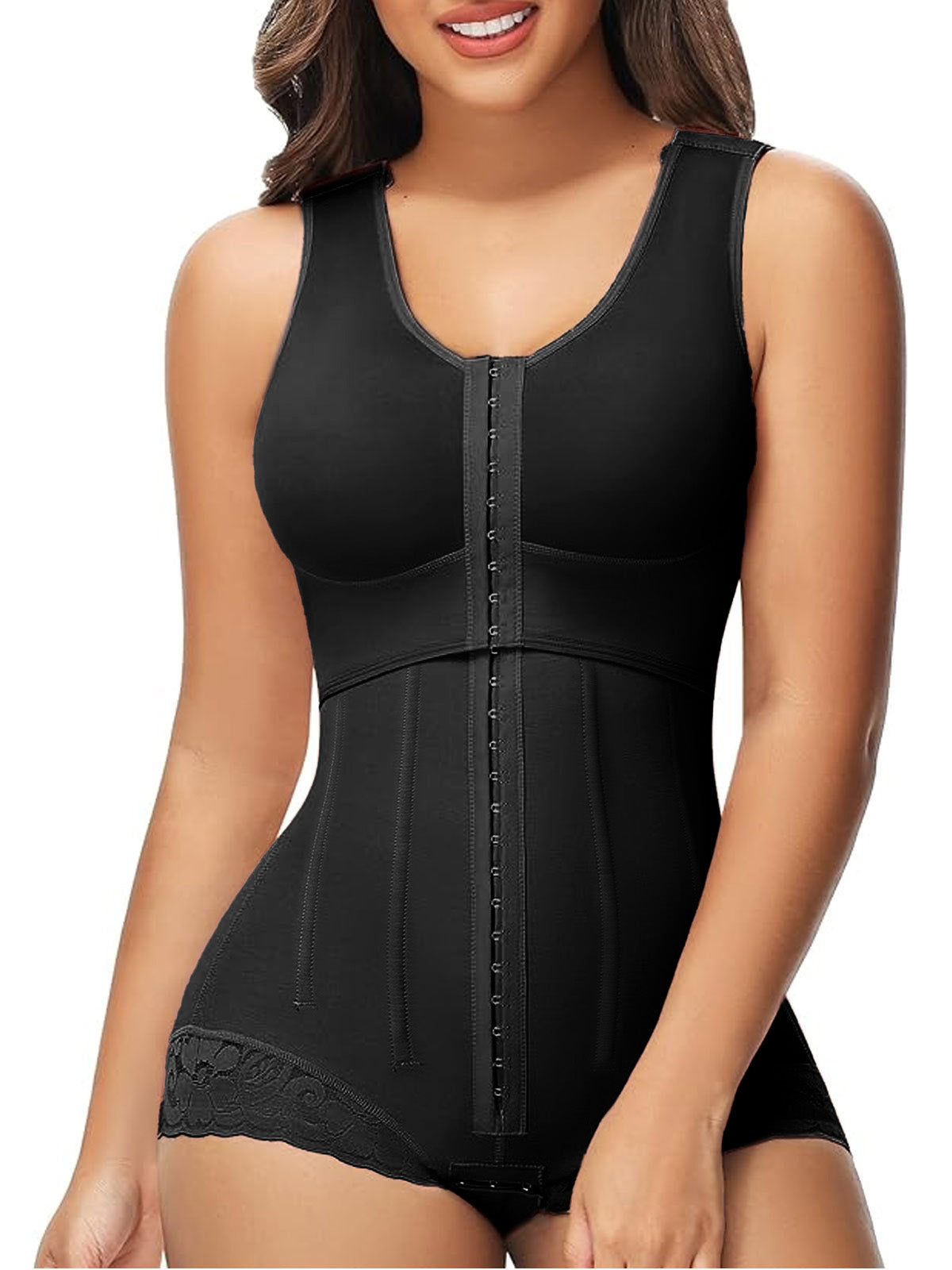 Chest Stretch Expansion Body Shaper Butt Lifting Faja Black