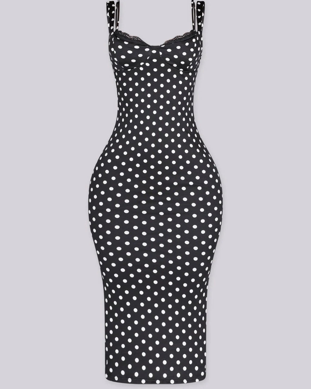 Women's Sexy Slim-Fit Stretchy Classic Polka Dot Hourglass Maxi Dress (Upgraded fabric)