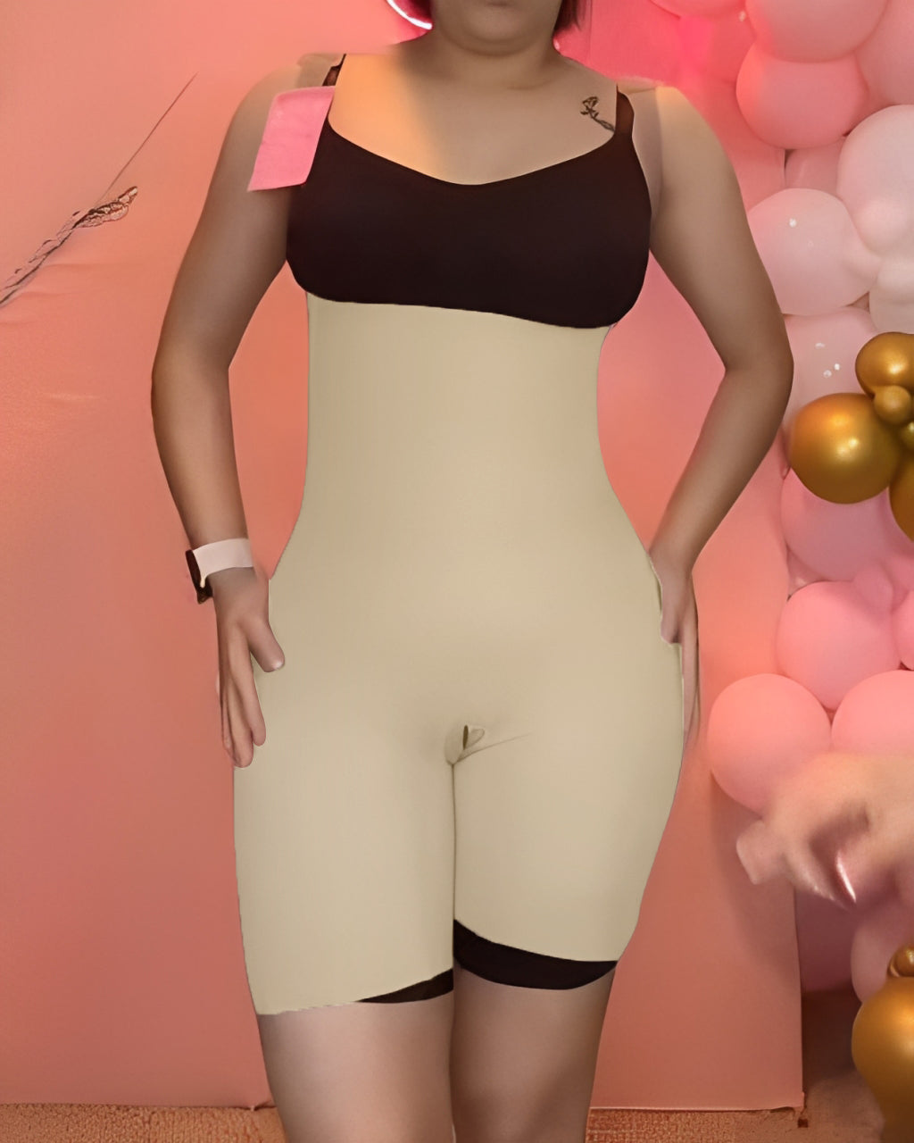 Seamless Open Bust Slimming Full Body Shaper Tan