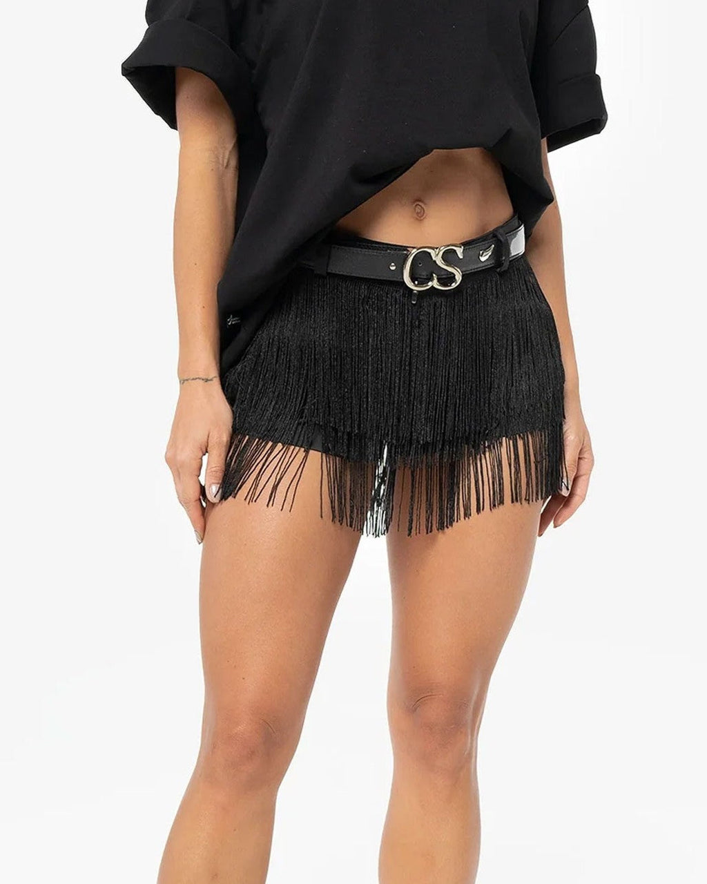 Fringed Shorts Black