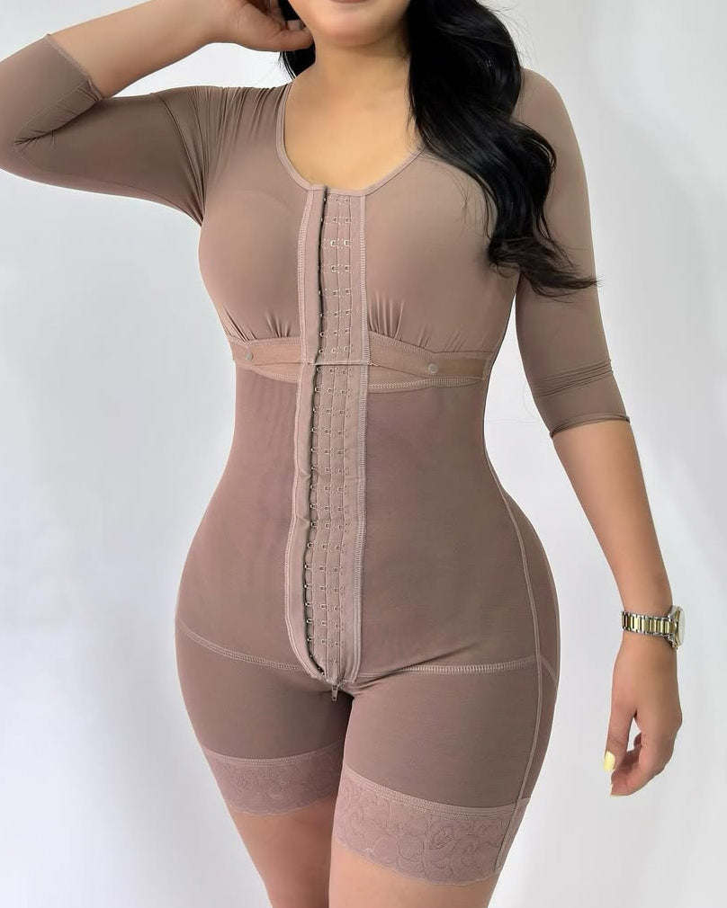 Women's Long-Sleeved Slimming Shapewear RosyBrown
