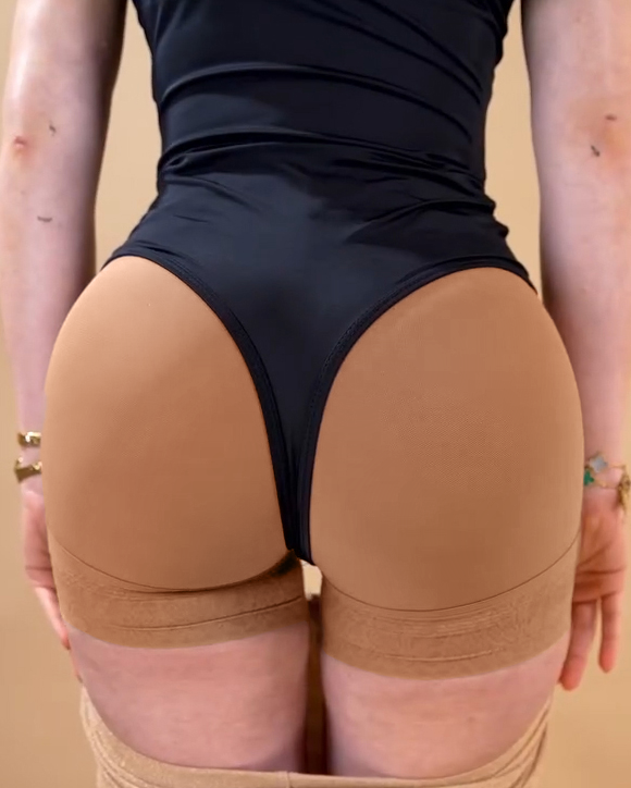 Sheer Mesh Butt Enhancing Shaper Shorts