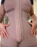 Sleeveless Steel Boned Hourglass Full Body Shapewear RosyBrown