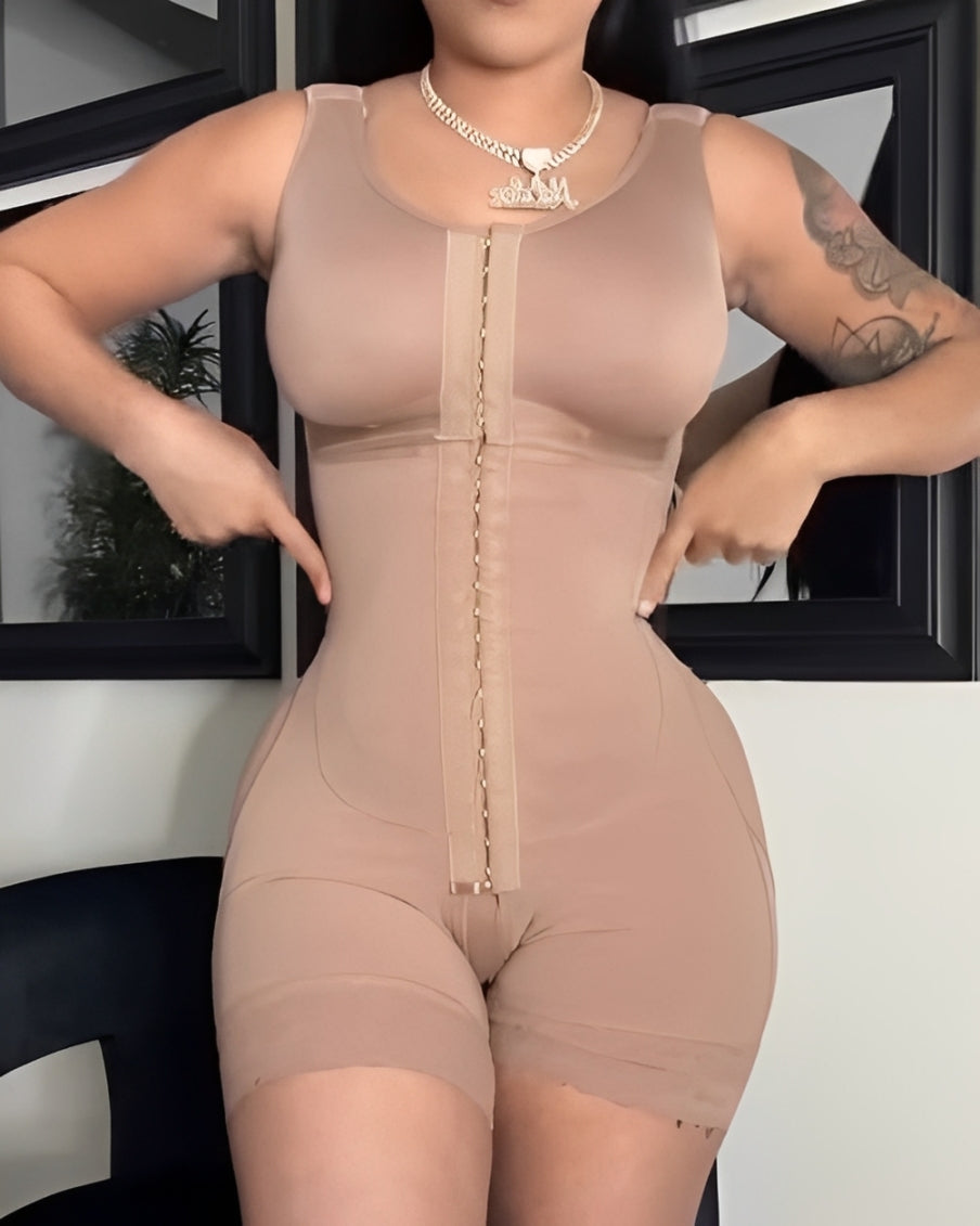 Abdominal Shaping Full Body Sleeveless Shapewear RosyBrown