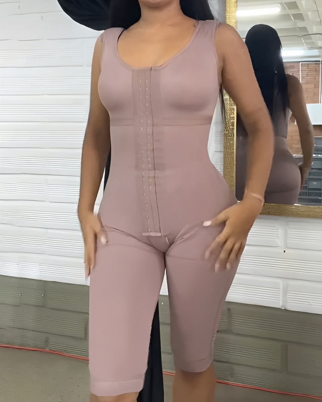Women's Sleeveless Slim-Fit Mid-Length Shapewear RosyBrown