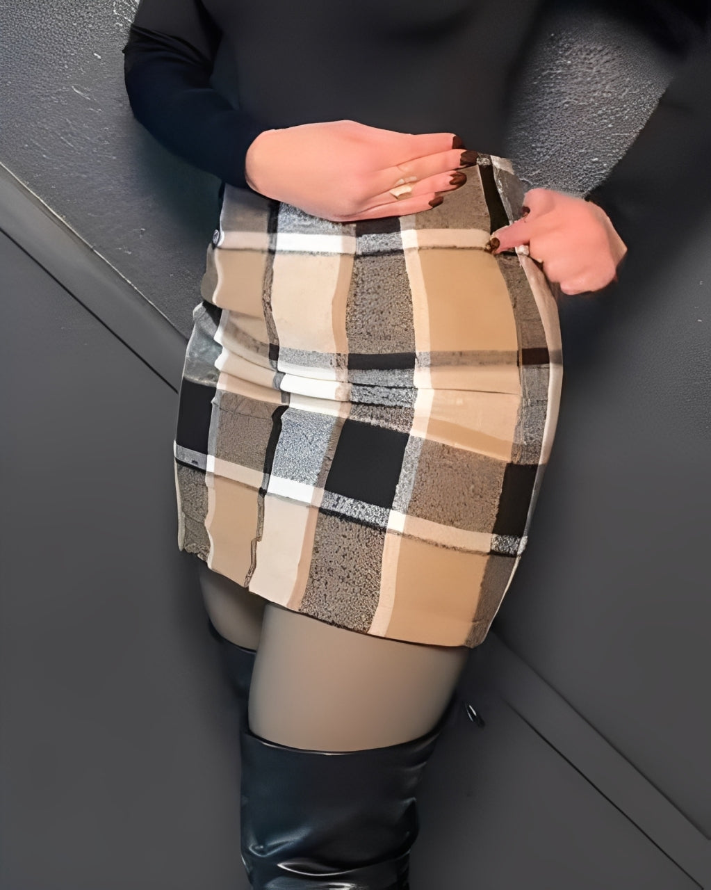 Women's Plaid Bodycon Skirt