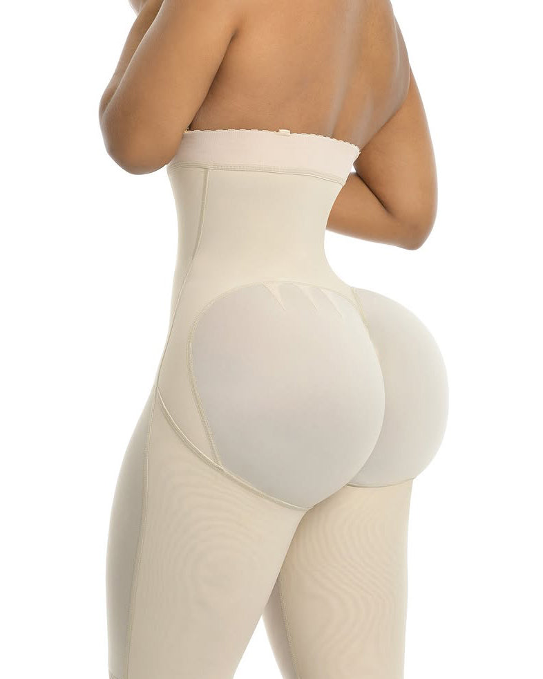 Detachable Straps 3 Rows Hook and Eye Midi Length Shapewear