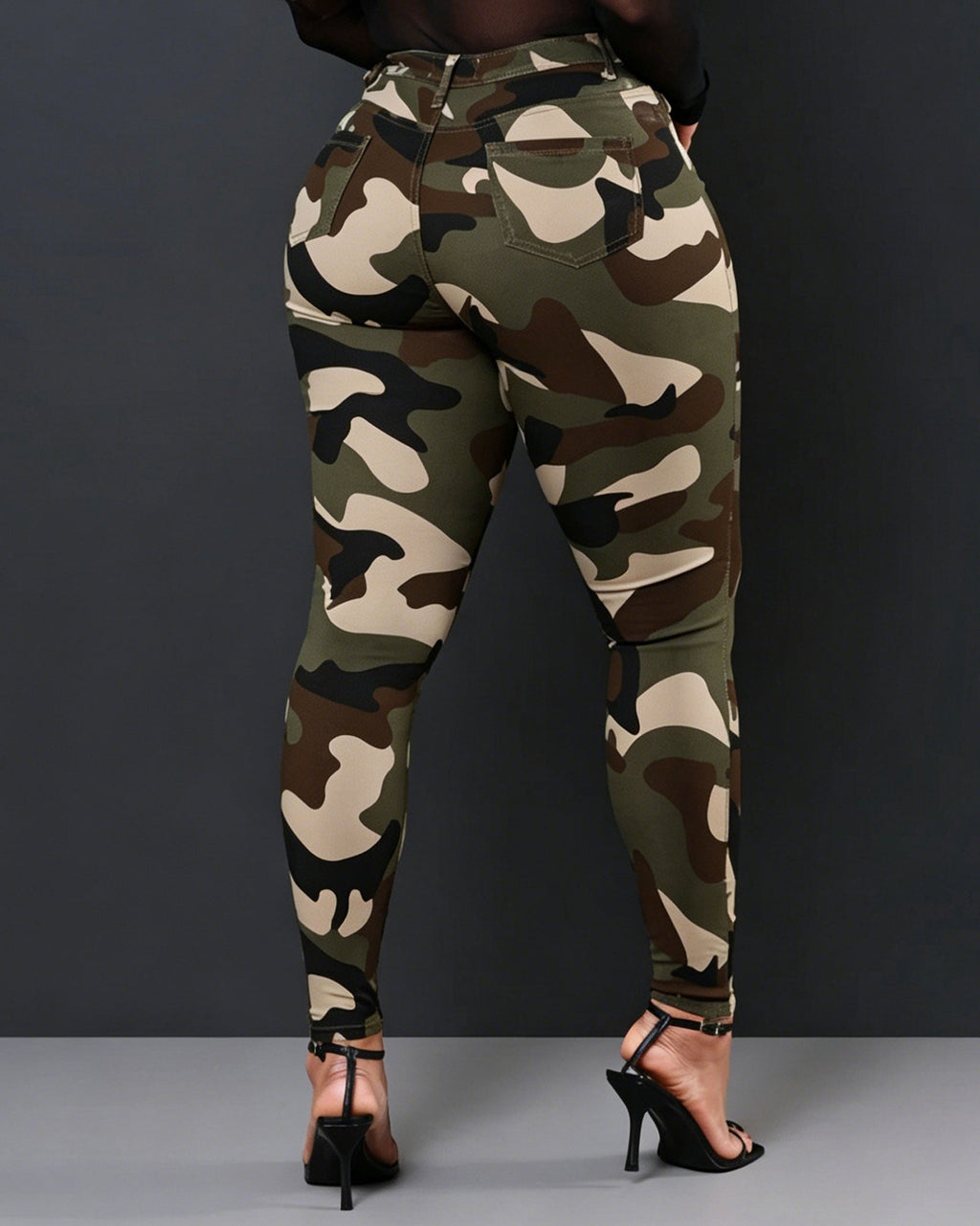 High-Waisted Camouflage Skinny Pants