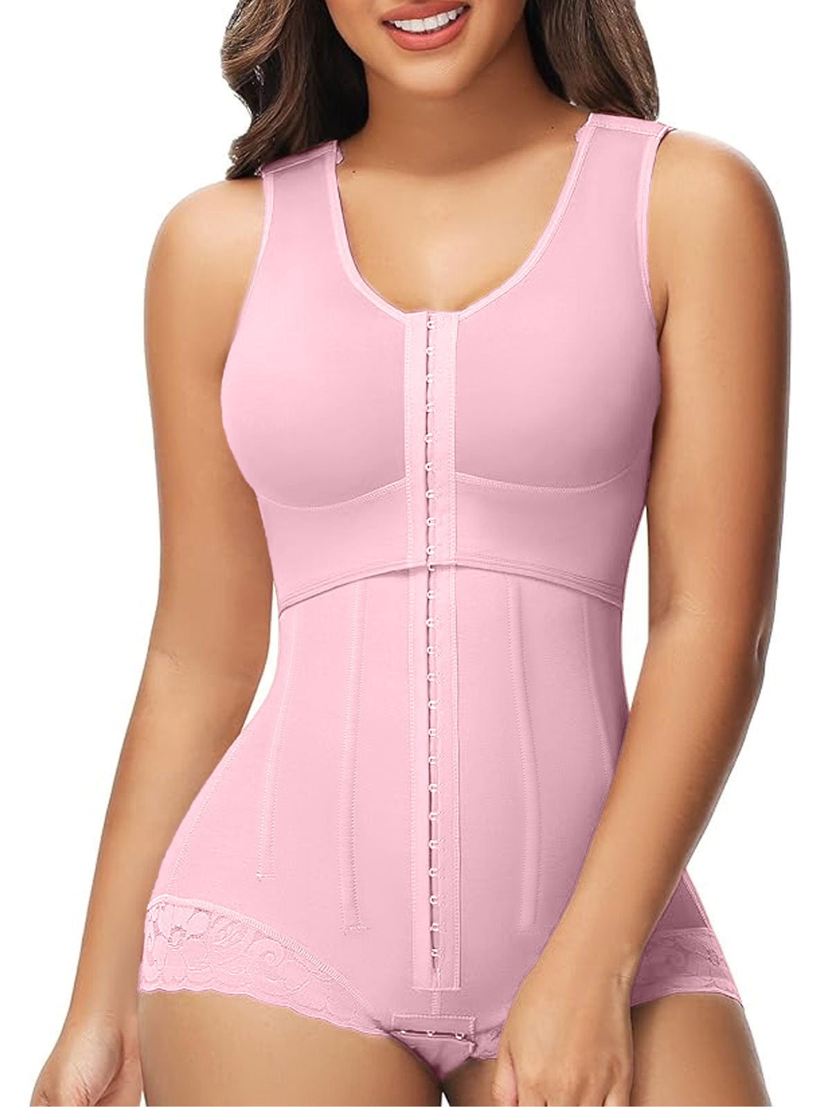 Chest Stretch Expansion Body Shaper Butt Lifting Faja Pink