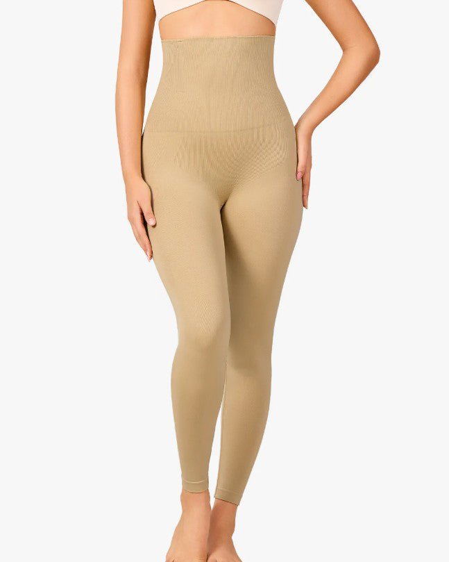 High-Waisted Abdominal Compression Tummy Control Pants Tan