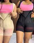 Premium Double Compression Hourglass Butt Lifter Body Shaper with Zipper & Hooks Black