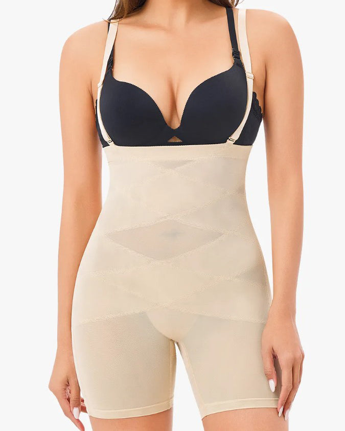 Seamless Mesh Butt Lifter Body Shaper Beiges