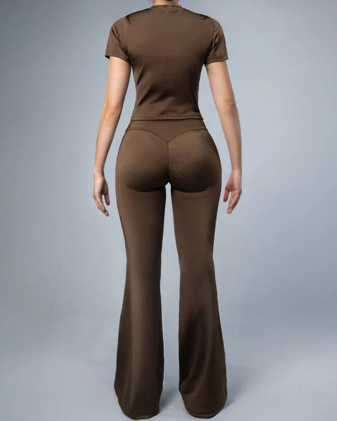 Women's Casual Short-Sleeved Slim-Fit 2-Piece Set