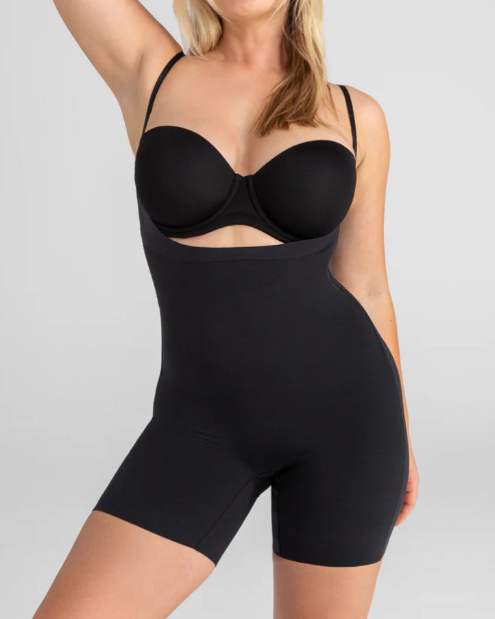 Seamless Open-Chest Comfortable Shapewear Black
