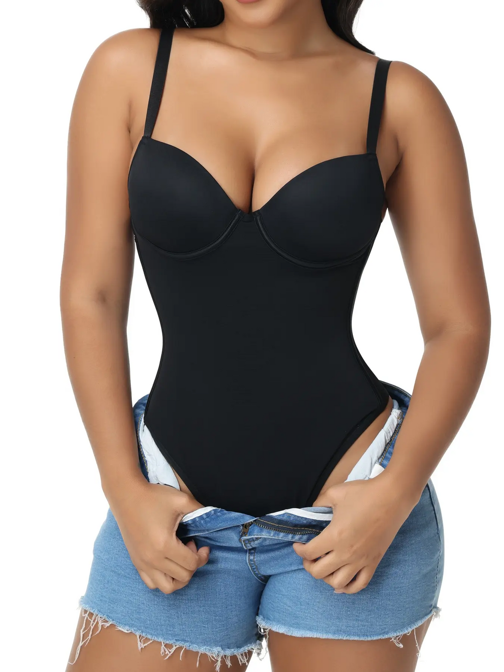 Busty Shaping Bodysuit With Back Ties