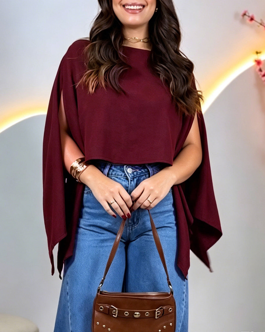 Off-Shoulder Strapless Cropped Top And Shawl Two-Piece Set