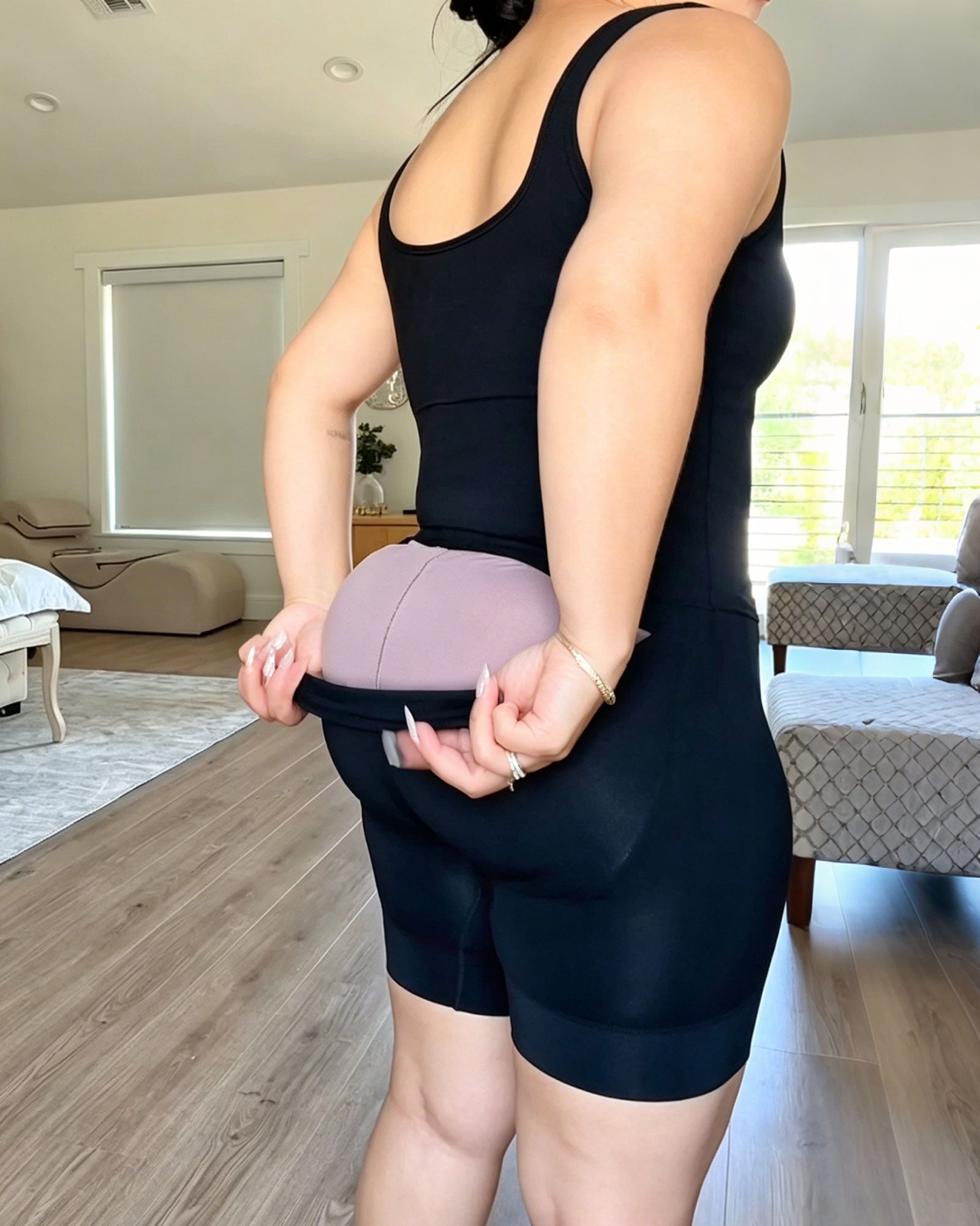 Sleeveless Tight Fitting Mid Thigh Shaping Bodysuit