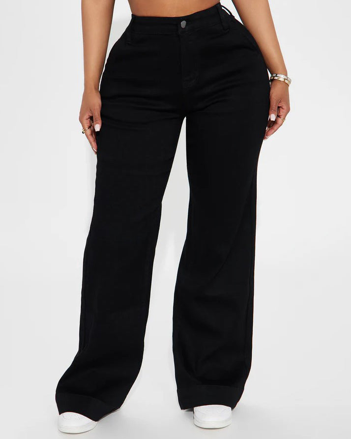 Women's Wide-Leg Slimming Jeans Black