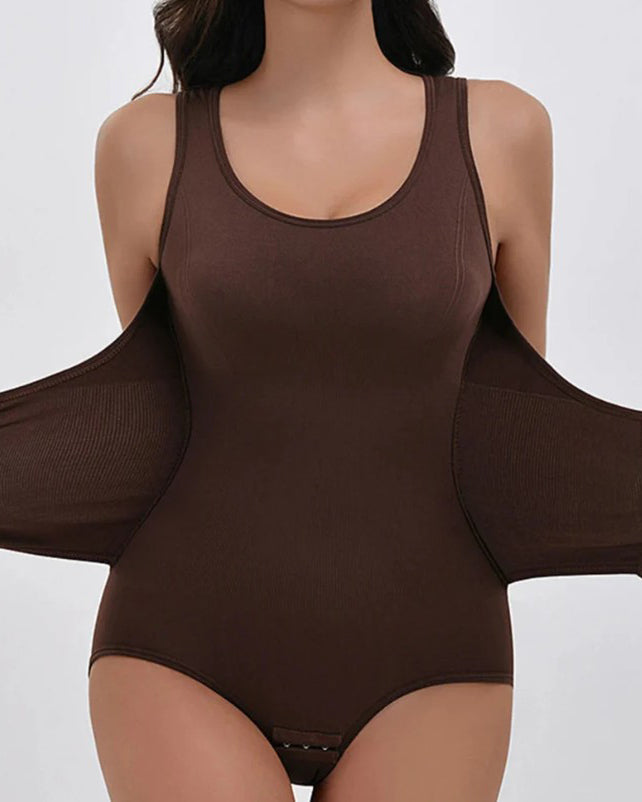 Seamless Comfortable Double-Layer Tummy Shaping Thong Bodysuit