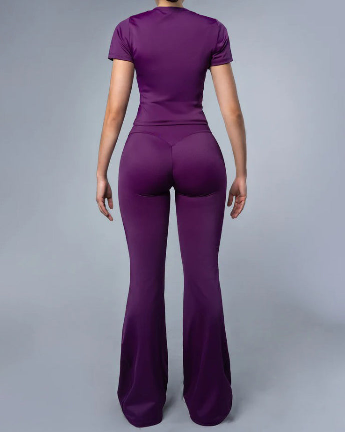 Women's Casual Short-Sleeved Slim-Fit 2-Piece Set