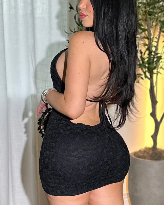 Sexy Lace Mesh Bodycon Mini Dress