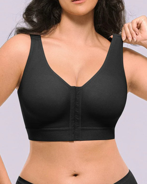 Women's Comfort Wire-Free Back Support Bra Black