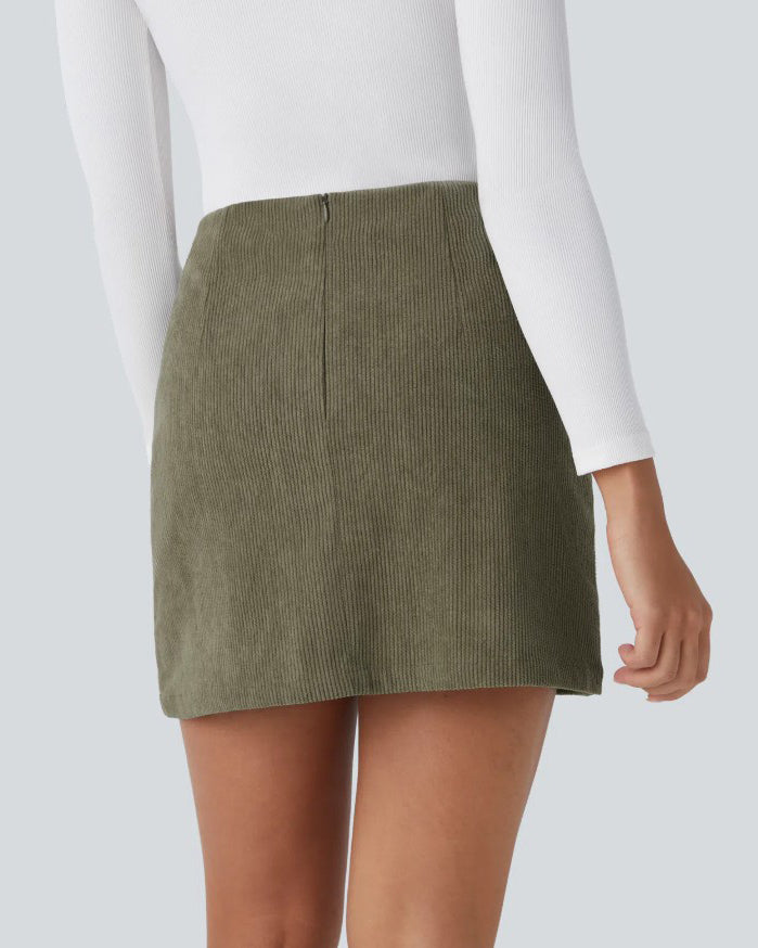 Corduroy Slimming Built In Shorts Skirt