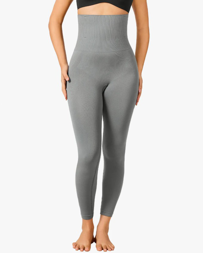 High-Waisted Abdominal Compression Tummy Control Pants Gray