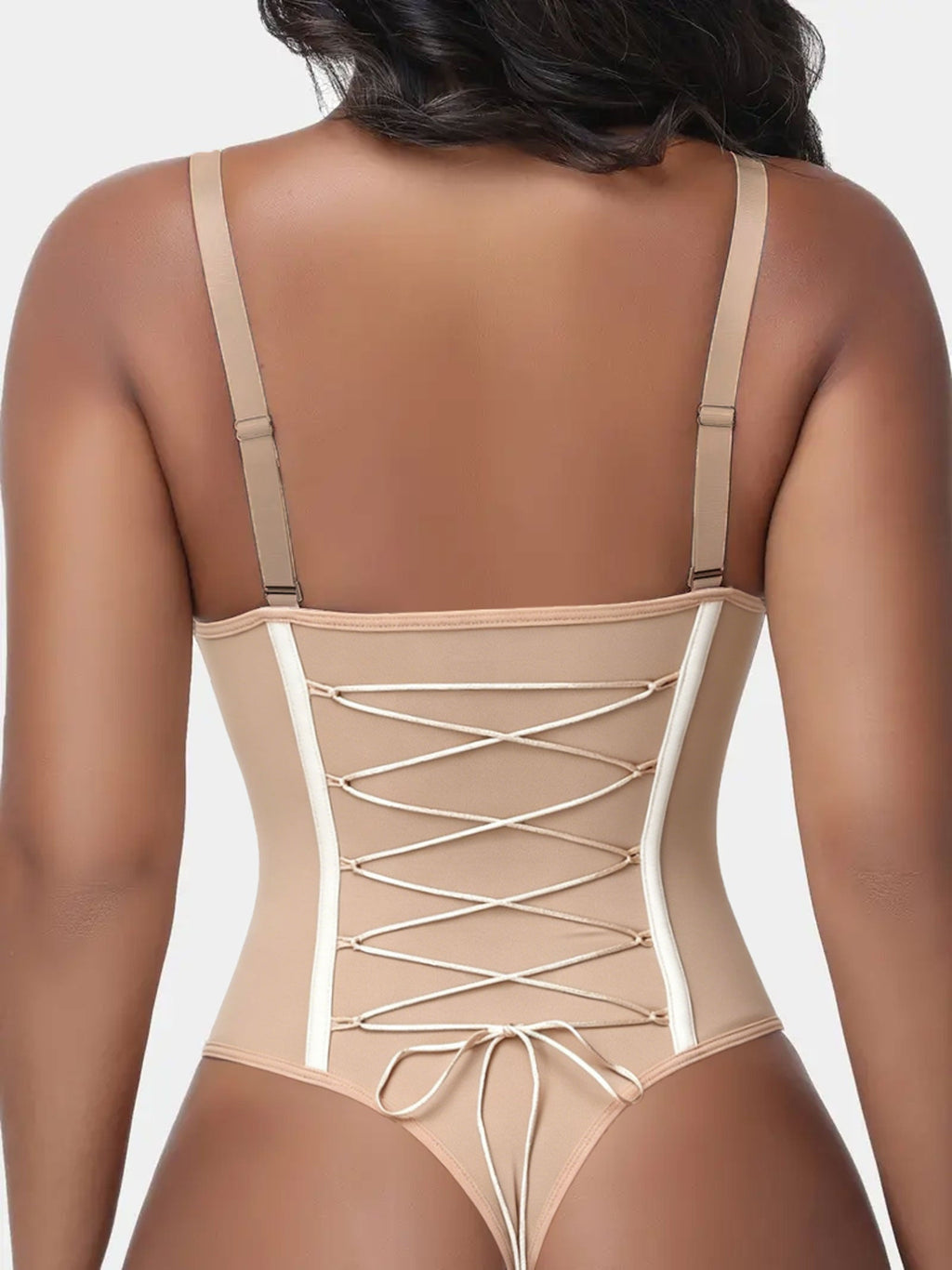 Busty Shaping Bodysuit With Back Ties