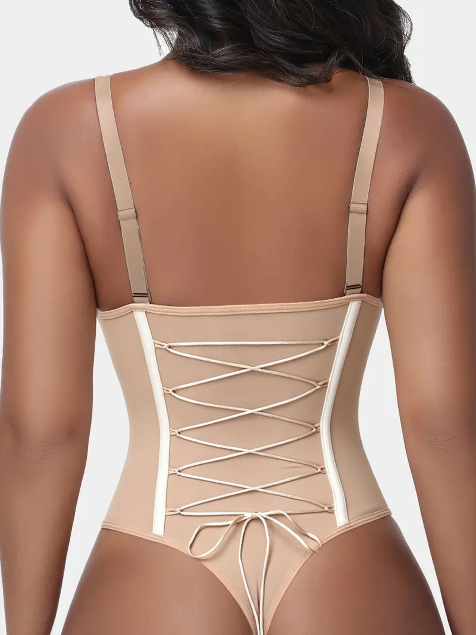 Busty Shaping Bodysuit With Back Ties