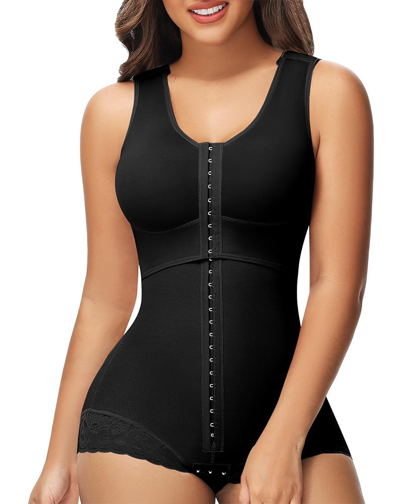 Butt Lifting Hook&Eye Tummy Control Slimming Body Shaper Black