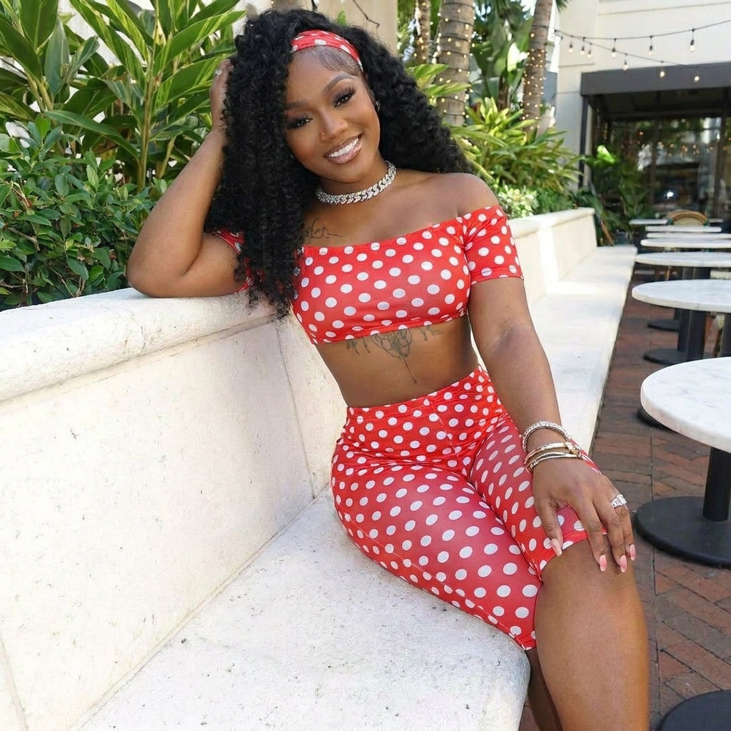 Polka Dot 3 Piece Biker Set