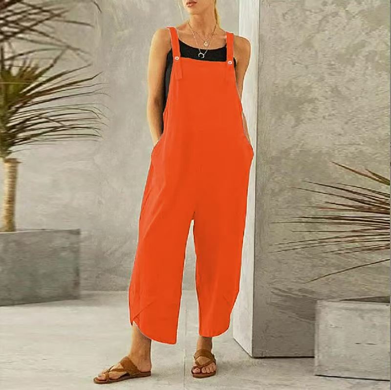 Tied Wide-Leg Overalls