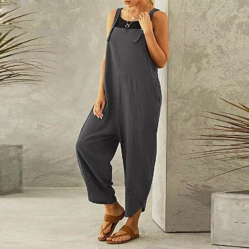 Tied Wide-Leg Overalls