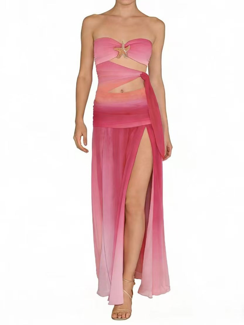 Ombre Cutout Maxi Dress