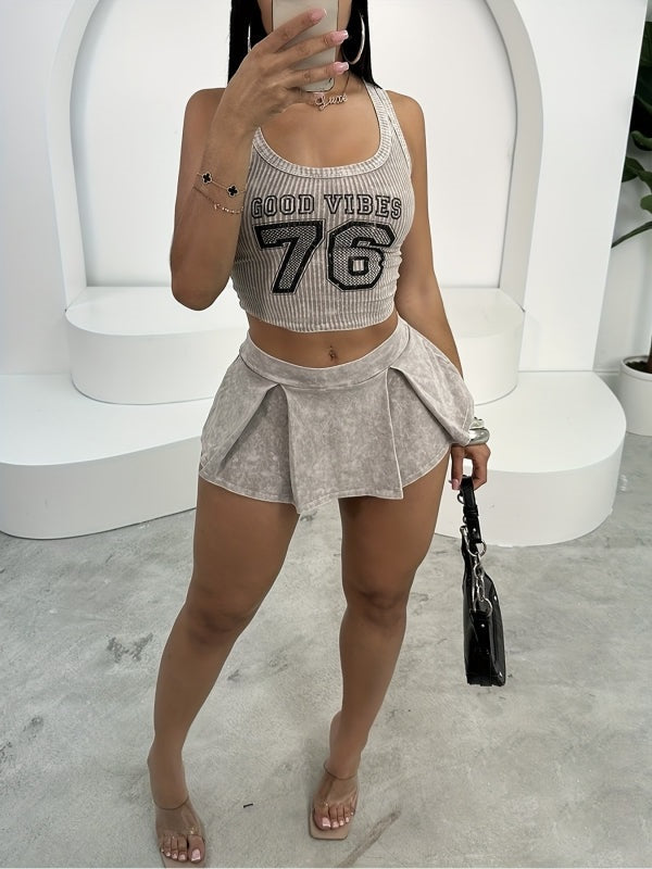 Logo Tank Top & Skirt Set