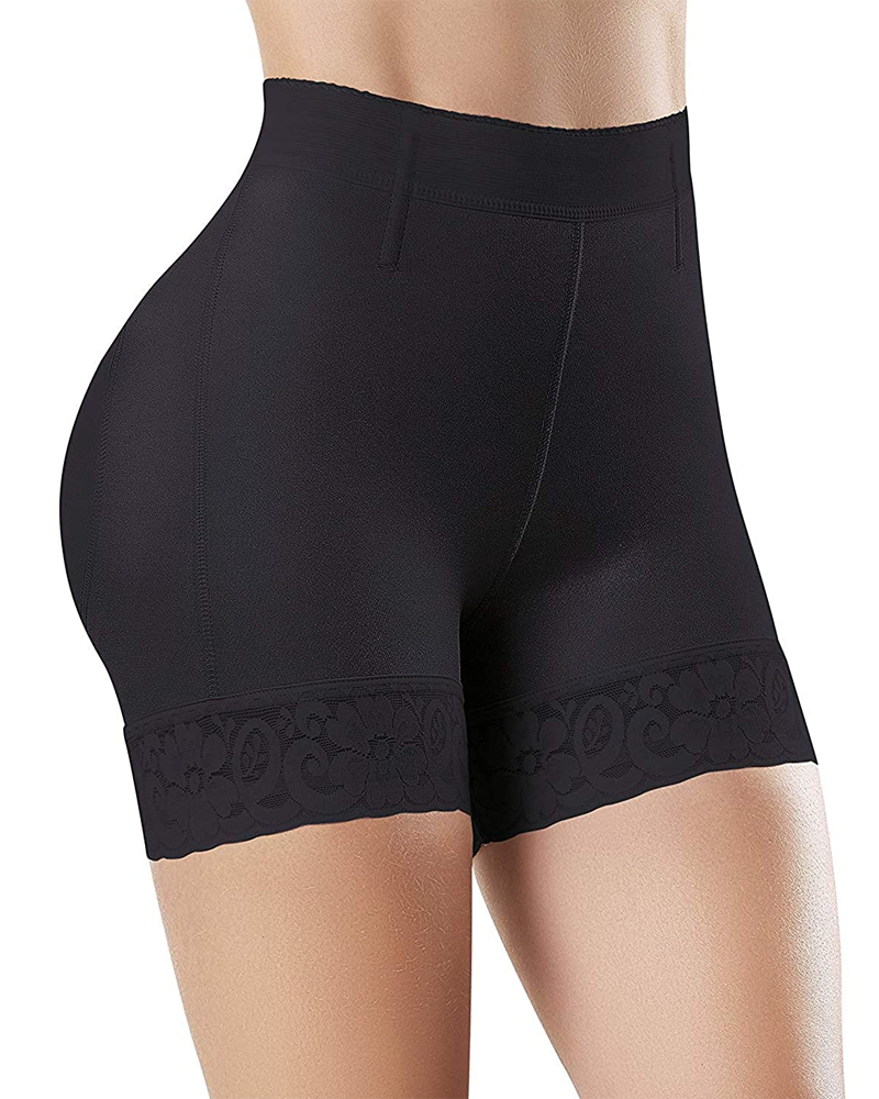 Women High Waist Hip Enhancer Butt Lift Shorts Black